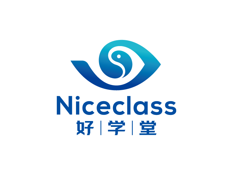 王濤的英文名字是“Niceclass ”，中文名字是“好學(xué)堂”logo設(shè)計(jì)