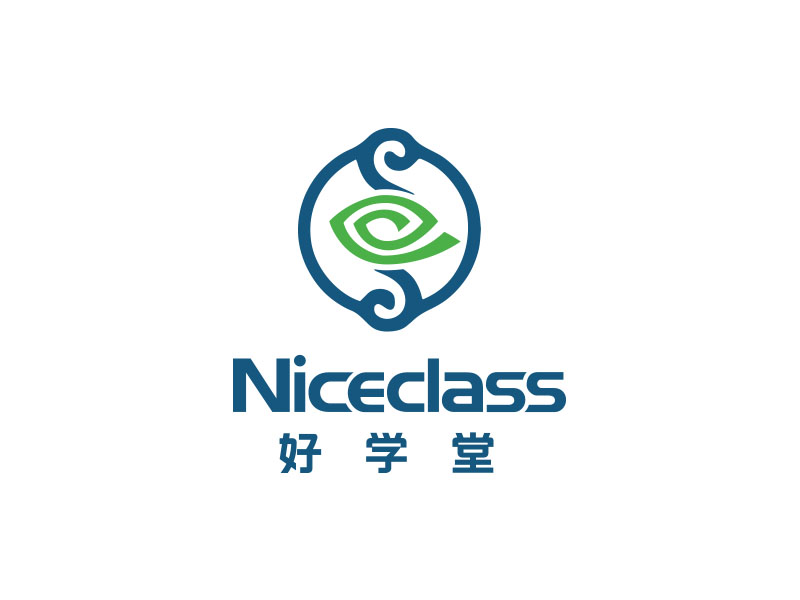 朱紅娟的英文名字是“Niceclass ”，中文名字是“好學(xué)堂”logo設(shè)計(jì)