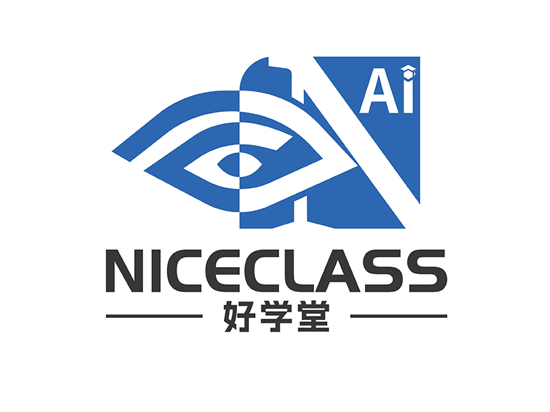 劉青松的英文名字是“Niceclass ”，中文名字是“好學(xué)堂”logo設(shè)計(jì)